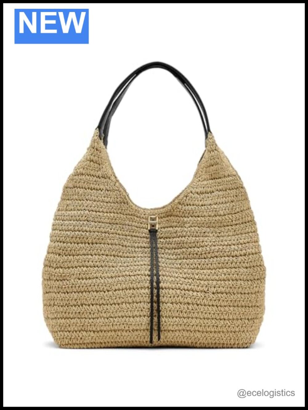 Genuine Leather Tote Bag with Adjustable Strap and Twist Lock Closure